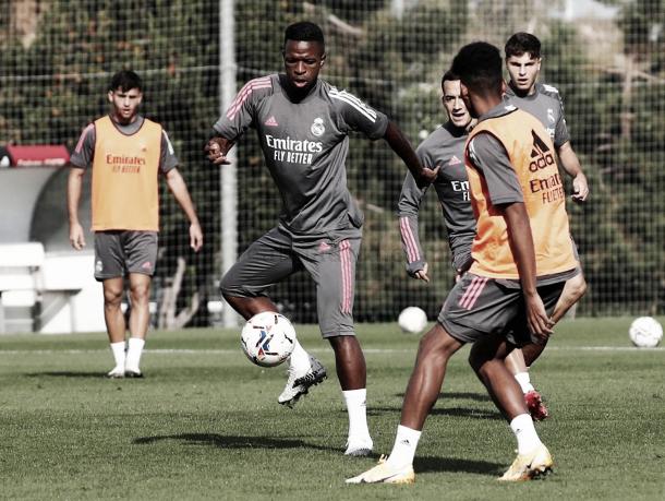 Vinicius en el entrenamiento del equipo | Fuente: Real Madrid