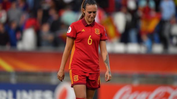 Lágrimas de Virginia Torrecilla tras la derrota | Foto: UEFA