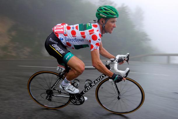 Voeckler, con el maillot a pois 2012. | Foto: CyclingPassion