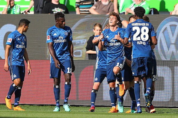 Waldschmidt só marcou duas vezes com a camisa do HSV: ambas contra o Wolfsburg (Foto: Martin Rose/Bongarts/Getty Images)