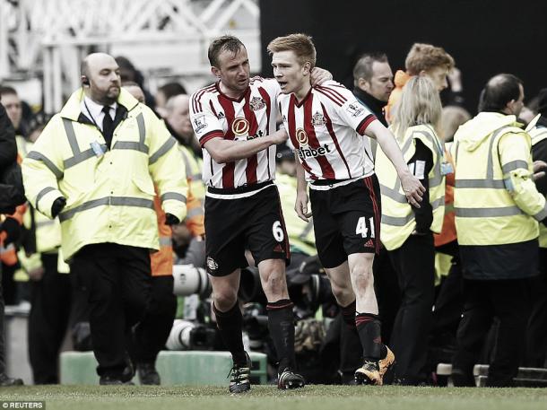 Above: Duncan Watmore celebrates his goal in Sunderland's 3-0 win over Norwich City | Photo: Reuters 