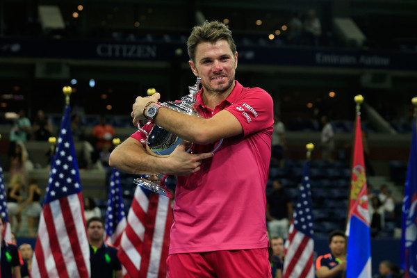Stan Wawrinka holds his US Open trophy. Photo: Chris Trotman/Getty Images