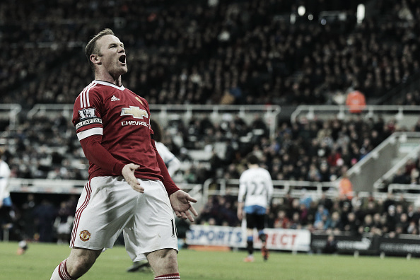 Rooney celebrates his second goal on Tuesday | Photo: Matthew Ashton/AMA