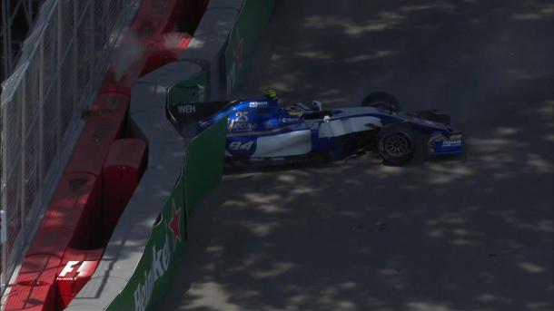 Pascal Wehrlein bateu no fim do Q1 e encerrou as chances de quem tentava avançar de fase (Foto: Divulgação/F1)
