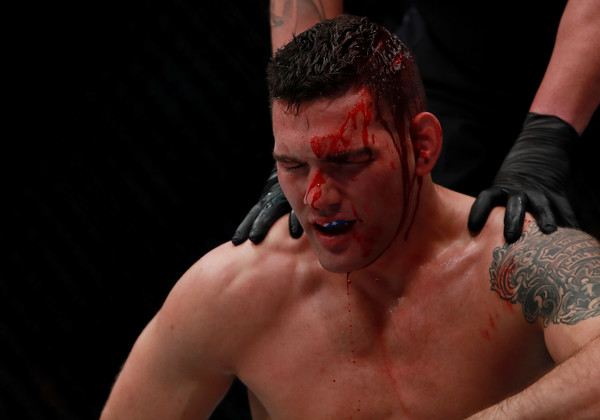 Like Weidman, the crowd at KeyBank Center was in awe of the ref's decision. Credit: Michael Reaves/Getty Images North America