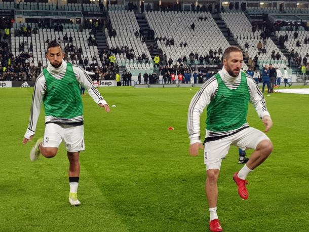 Los jugadores de la Juve calientan | Foto: Juve