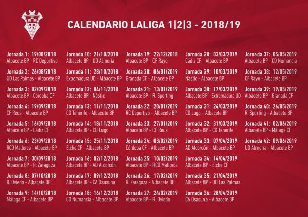 Calendario completo del Albacete Balompié | Foto: TW @AlbaceteBPSAD