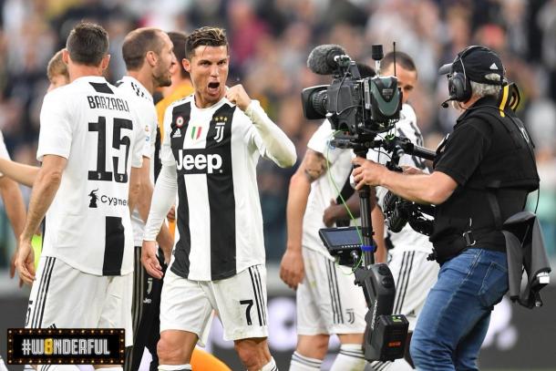 Cristiano Ronaldo celebrando ante las cámaras / Foto: Twitter oficial Juventus 