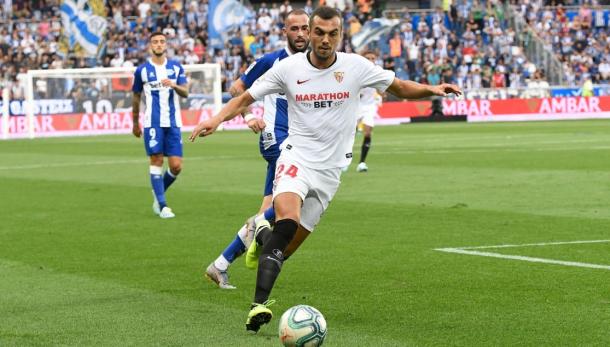 Jordán fue el autor del gol de la victoria en el partido de la primera vuelta | Foto: Sevilla FC