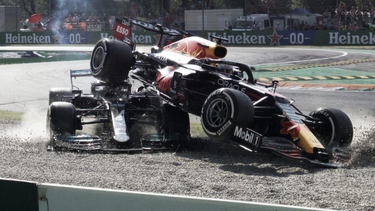 Accidente de Hamilton y Verstappen. (Fuente: f1.com)