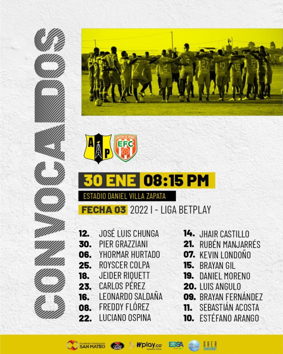 Convocados <strong><a  data-cke-saved-href='https://vavel.com/colombia/futbol-colombiano/2021/10/27/1090727-julio-comesana-hay-que-aceptar-las-cosas-como-son-entenderlas-analizar-esto-entre-nosotros-y-dar-vuelta-a-la-pagina.html' href='https://vavel.com/colombia/futbol-colombiano/2021/10/27/1090727-julio-comesana-hay-que-aceptar-las-cosas-como-son-entenderlas-analizar-esto-entre-nosotros-y-dar-vuelta-a-la-pagina.html'>Alianza Petrolera</a></strong>