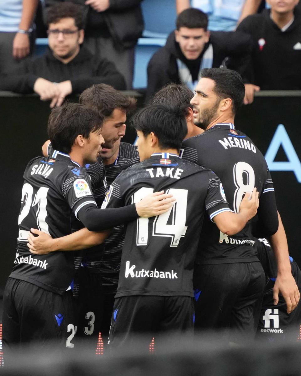 Los jugadores de la Real celebrando un gol ante el Celta/ Fuente: @RealSociedad