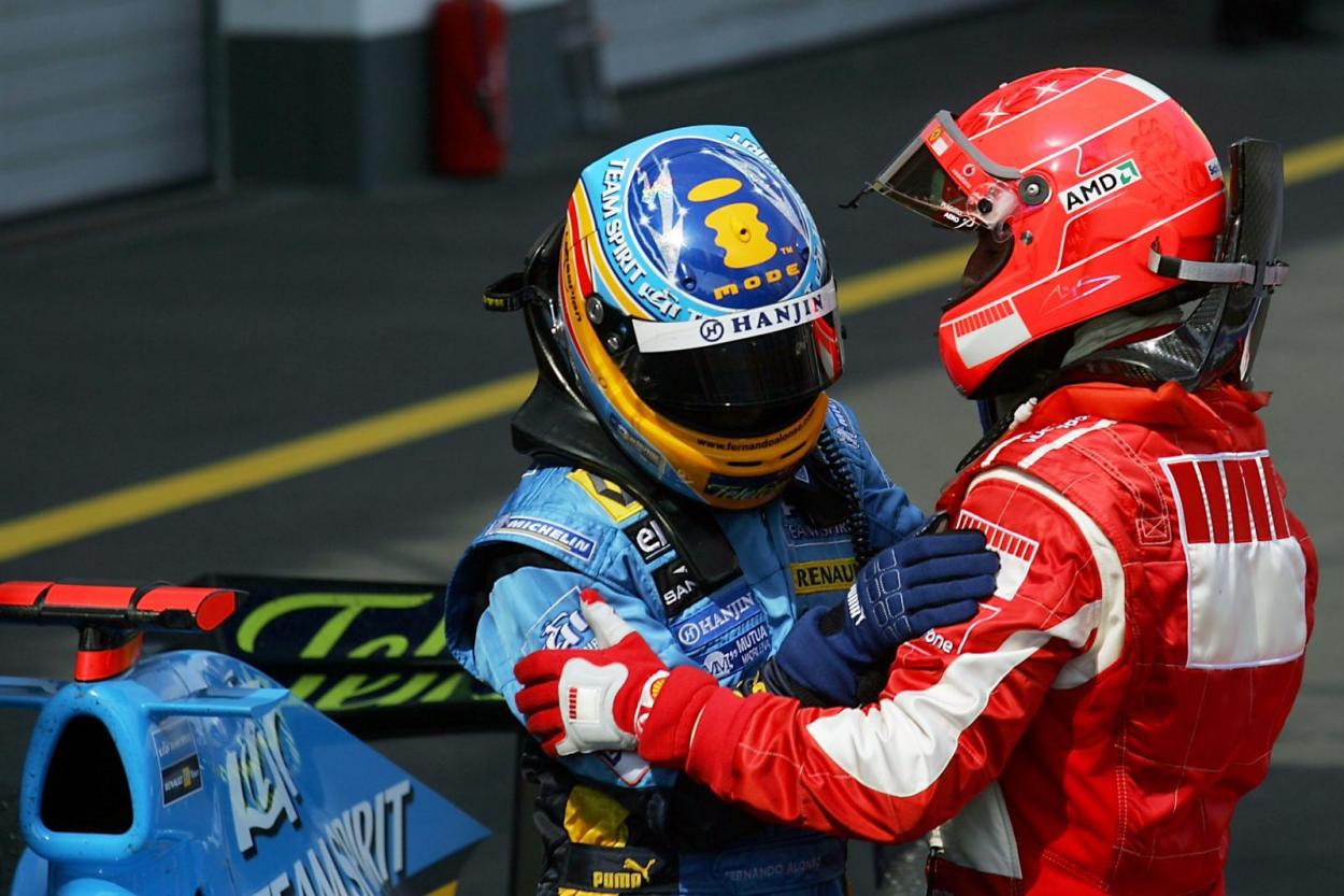 Alonso y Schumacher post carrera | Foto: F1