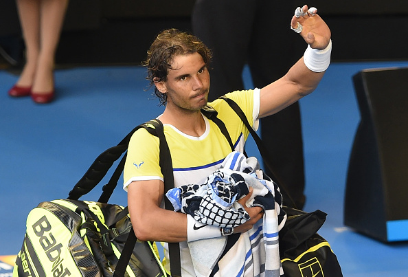 Rafael Nadal exits Rod Laver Arena following his first-round defeat. Credit: William West/Getty Images