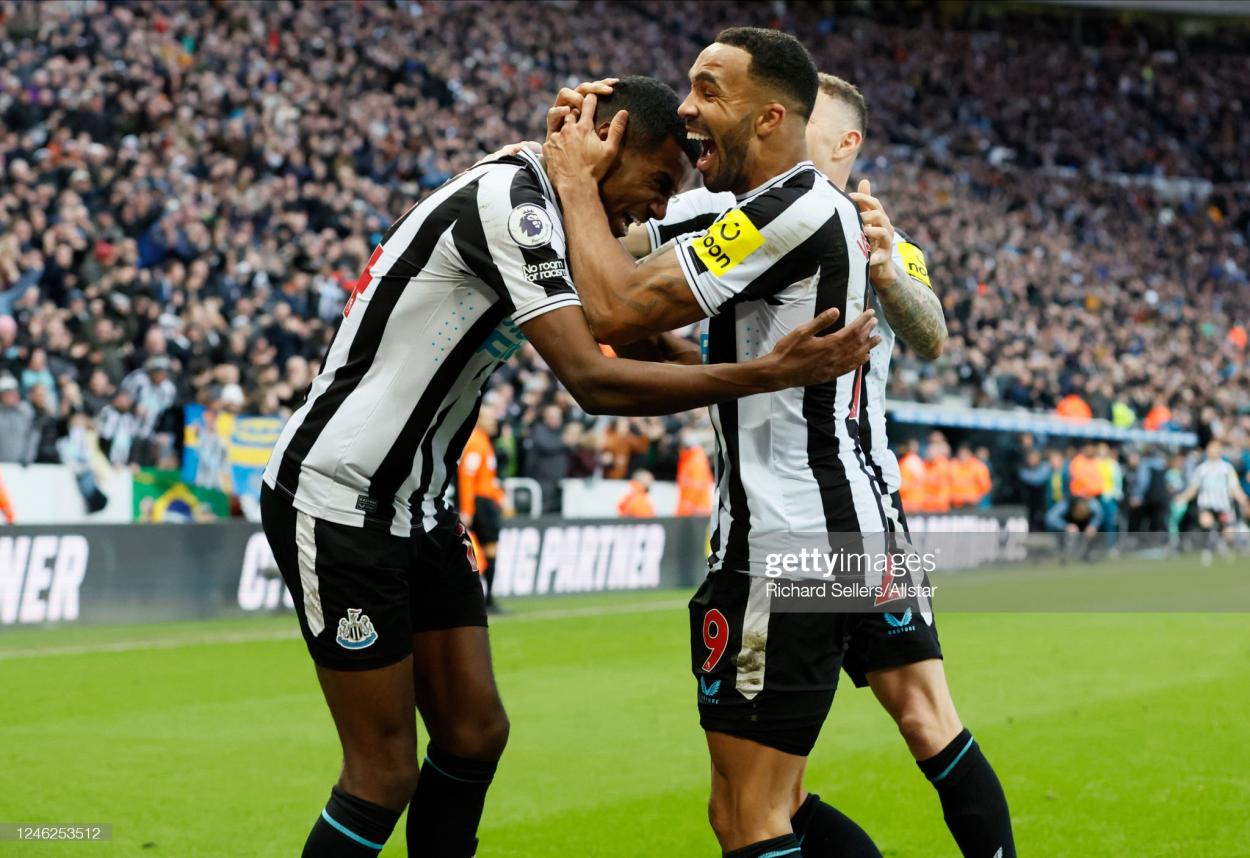 Wilson and Isak celebrating together when the played Fulham (Photo by Richard Sellers/Getty Images) 