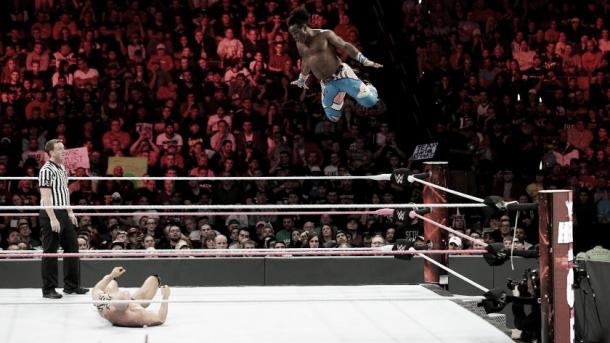 Xavier Woods eventually tapped out... Photo- WWE.com