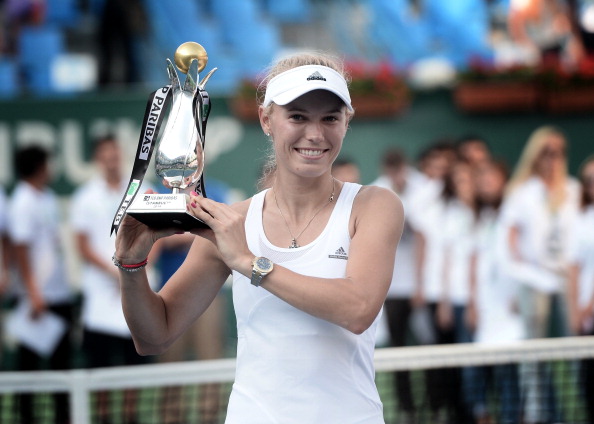 Wozniacki with the trophy in 2014 (Getty Images/Anadolu Agency)