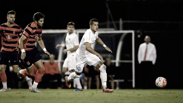 Zach Wright in a game vs Syracuse. | Photo: Jeffrey A. Camarati