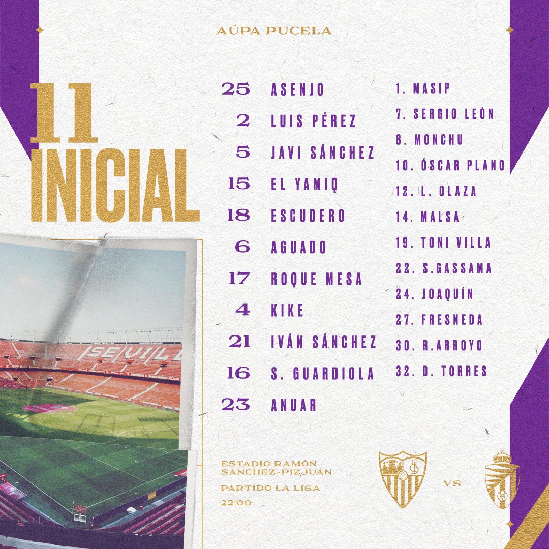 Valladolid starting XI/Image: realvalladolid