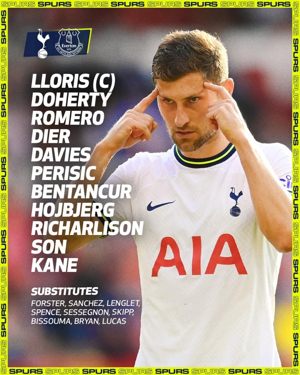 Tottenham starting XI/Image:SpursOfficial