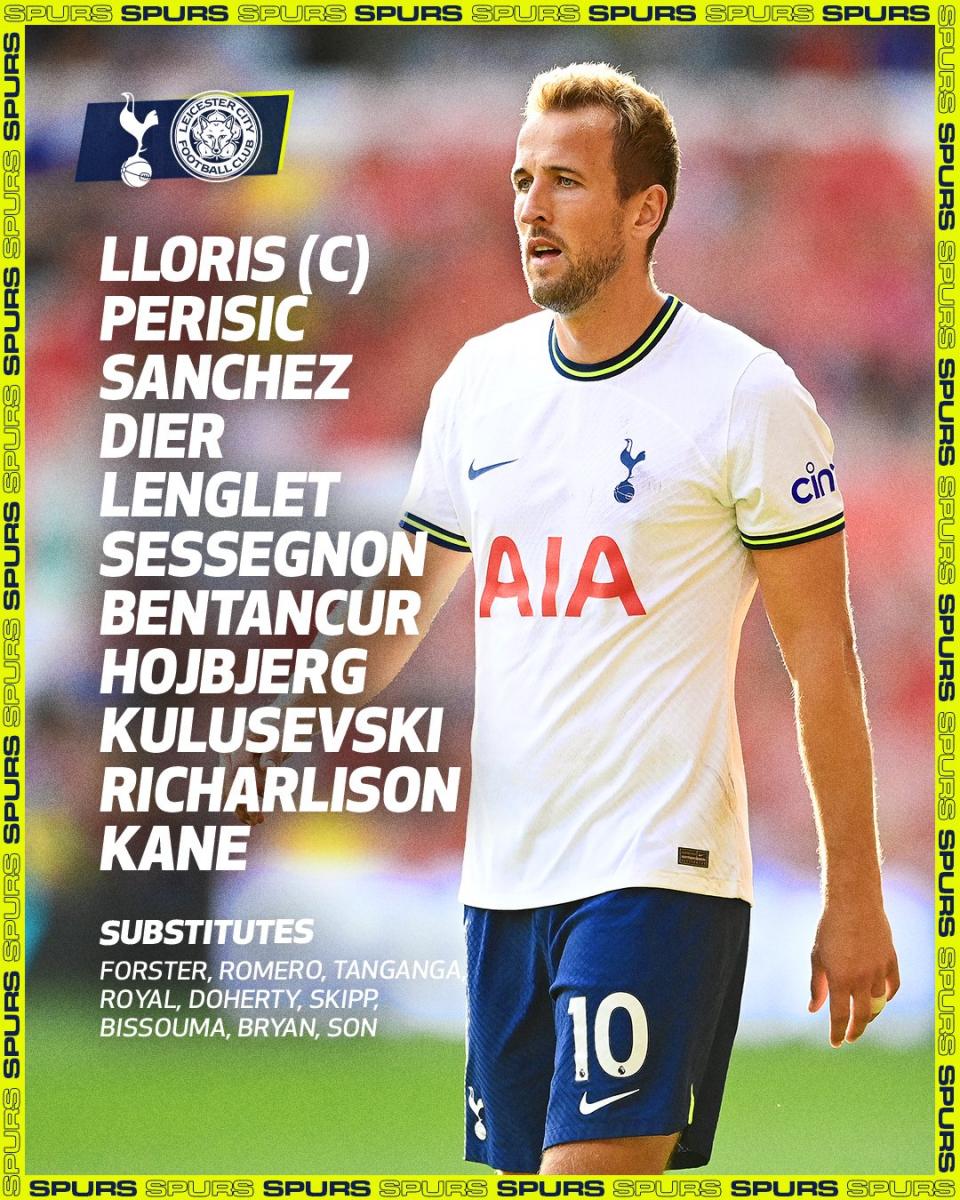 Tottenham starting XI/Image: Spursofficial