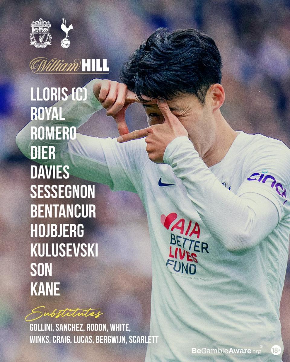 Tottenham starting XI/Image: SpursOfficial