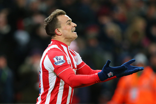 Xherdan Shari celebrates his goal against Newcastle United. (Getty)