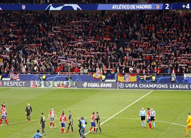 Los aficionados del Atlético de Madrid festejando el 2-0 | Foto: Atlético de Madrid