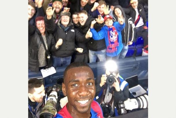 Yannick Bolasie taking a selfie with Crystal Palace fans last Saturday