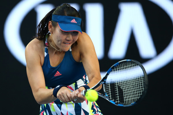 Duan Ying-Ying hits a backhand during her third-round match against Venus Williams at the 2017 Australian Open. | Photo: Jack Thomas/Getty Images