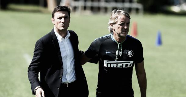 Zanetti and Mancini at Appiano Gentile | football5star.com