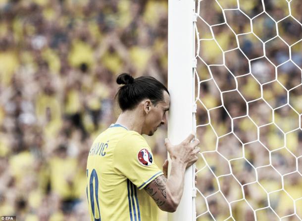 Above: Zlatan Ibrahimovic in action in Sweden's 1-0 defeat to Italy | Photo: EPA