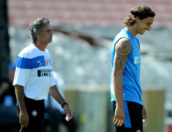 Mourinho and Zlatan at Inter Milan | Photo: Mark Ralston/AFP