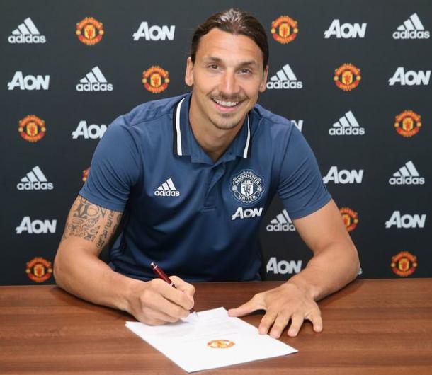 Above: Zlatan Ibrahimovic been unveiled as Manchester United player | Photo: manutd.com