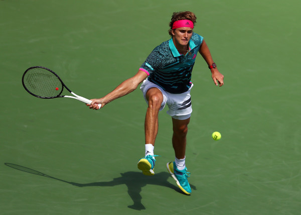 Zverev chases down a tough forehand during the loss. Photo: Getty Images