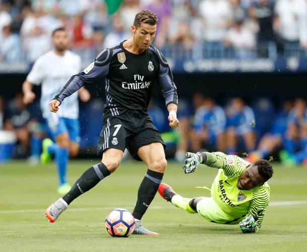 Cristiano Ronaldo en su último partido ante el Málaga Fútbol Club | Foto: Real Madrid