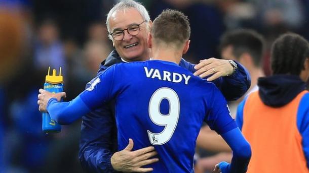 Vardy y Ranieri, protagonistas del Leicester. Foto: BBC