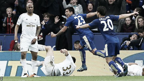 Leicester took one step closer to the title against Swansea (photo: PA)