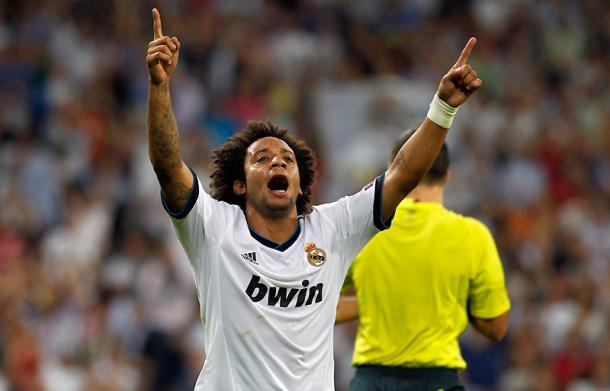 Marcelo celebrando un gol | Fuente: Real Madrid CF