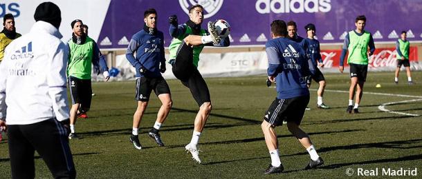 Entrenamiento previo al partido de Copa del Rey. Foto: Real Madrid