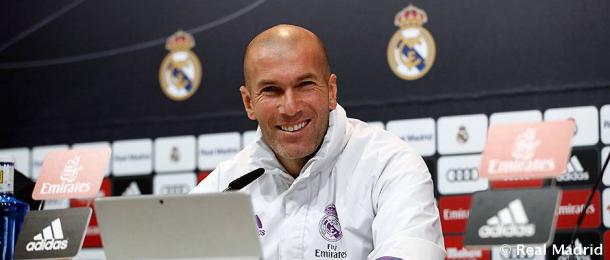 Zinedine Zidane en la rueda de prensa previa al partido