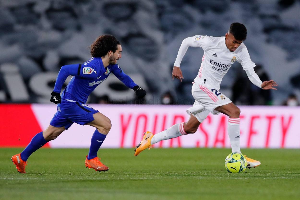 Marvin Park durante el encuentro ante el Getafe | Fuente: Real Madrid
