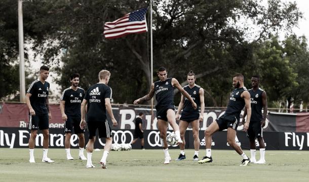 Entrenamiento matutino antes del partido versus Man. United | Foto: Real Madrid C.F.