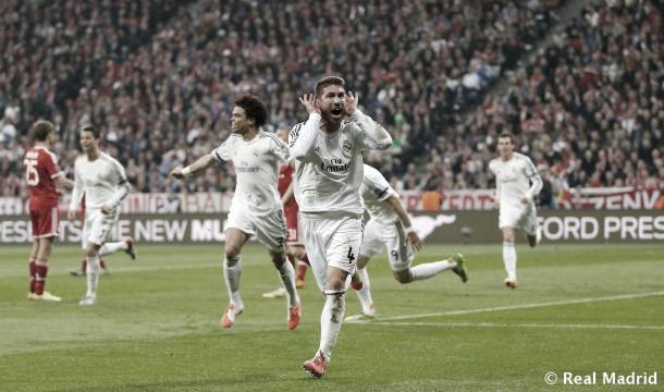 Sergio Ramos anotó dos goles en cuatro minutos ante el Bayern de Múnich | Fuente: Real Madrid CF