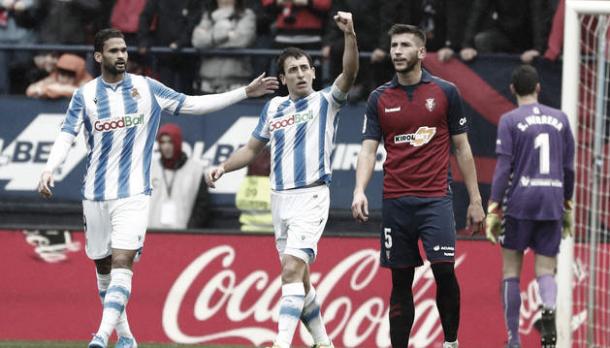 Oyarzábal celebrando su gol | Fotografía: Real Sociedad
