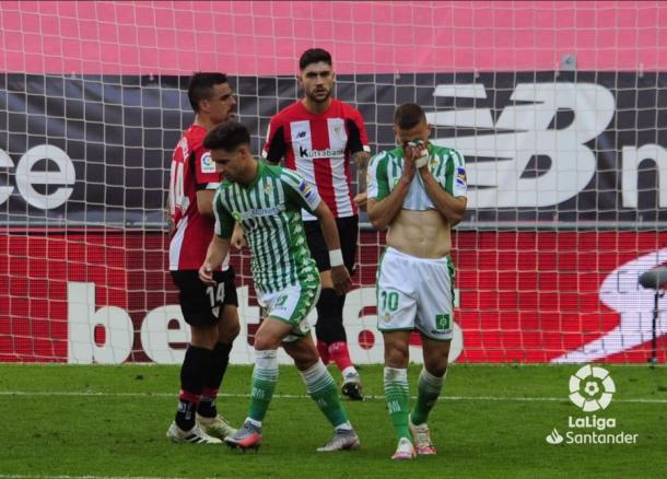 Canales lamentando su fallo en el penalti | Fotografía: LaLiga