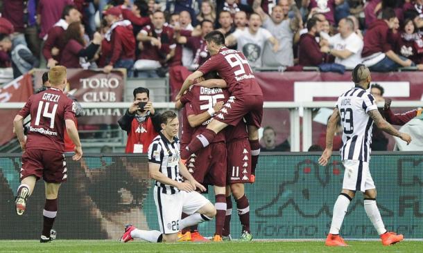 La gioia dei giocatori granata in Torino-juventus | Foto: Corriere dello Sport