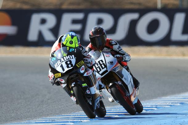 El duo español que se juega el Campeonato de Moto3 Production. Foto: FIM CEV Repsol.