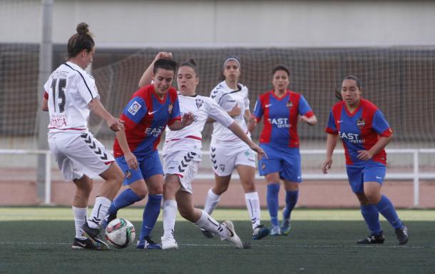 Imagen del partido entre el Levante Femenino y la Fundación Albacete | Fotografía: Levante UD