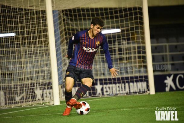 Carles Aleña contra el Espanyol B. FOTO: Noelia Déniz
